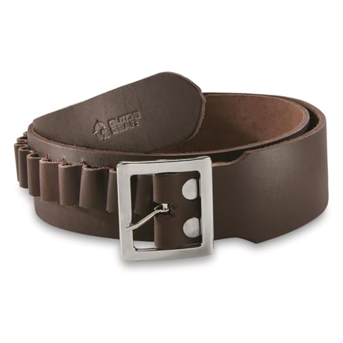 Guide Gear 20 Loop Cartridge Belt Slide for Men, Leather, Western-Style, .38 Special/.357 Magnum