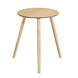 Collections Etc Wooden Round Side Accent Table, 20” Diameter x 25.5” Height – Sturdy Classic Three-Legged Round Side Table for Use in Bedroom, Living Room or Entryway