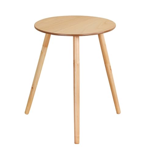 Collections Etc Wooden Round Side Accent Table, 20 Diameter x 25.5 Height Sturdy Classic Three-Legged Round Side Table for Use in Bedroom, Living Room or Entryway