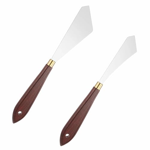 2 Piezas Cuchillos de Pintura Espátulas para Pintura de Acero Inoxidable Raspador de Mezcla para Mezclar Colores De Pintura Artística