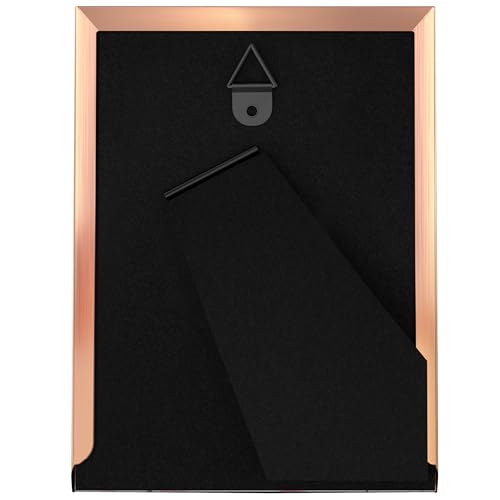 Image of eletecpro 2.5x3.5 Enamel Picture Frame with Real Glass Cover, Small Photo Frame with Rose Gold Metal Edge Display Pictures 2.5 by 3.5 for Tabletop and Wall Decor, White, 1 Pack