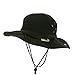 MG Mens Brushed Cotton Twill Aussie Side Snap Chin Cord Hat (Black, Large)