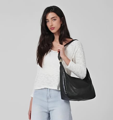 GRPKSSIB PU Leather Shoulder Bags Hobo Crossbody Bag Casual Tote Handbags Women's Crescent Purse with Adjustable Strap3