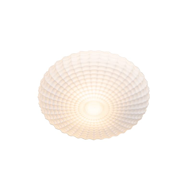 Qazqa classic-antique Deckenleuchte, Deckenlampe - Nohmi - Weiß, Rund, 2-flammig, 35cm, Ideal als Badezimmerlampe und