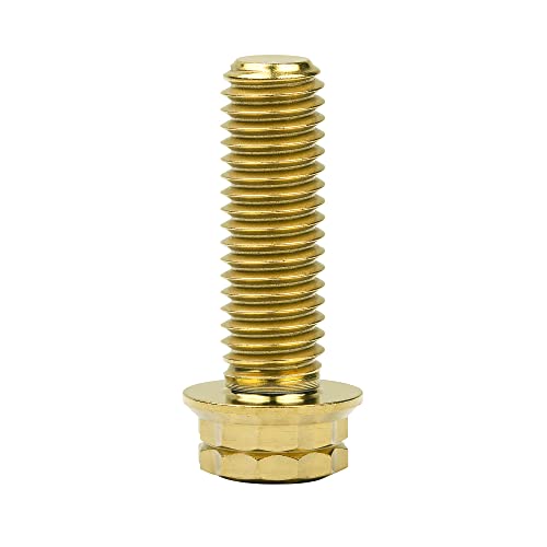 Image of Titanium Flange 12 Point Head M8 x15 20 25 30 35 40 45 50 55 60 65mm Screw Bolt Pack of 4 (M8x25mm, Gold)