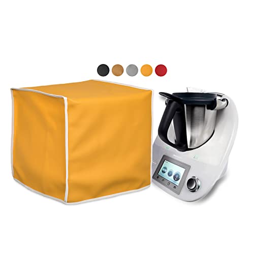 HOMELAY Custodia di qualità TOP compatibile con Bimby Thermomix TM6 TM 6 Fabbricazione artigianale. Materiale ecopelle antimacchia, antibatterica. Copertura in colori (senape)