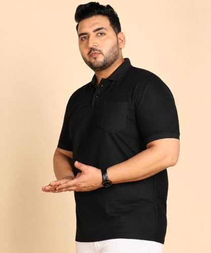 Image of INKKR Plus Size Solid Men's Polo Neck T-Shirt