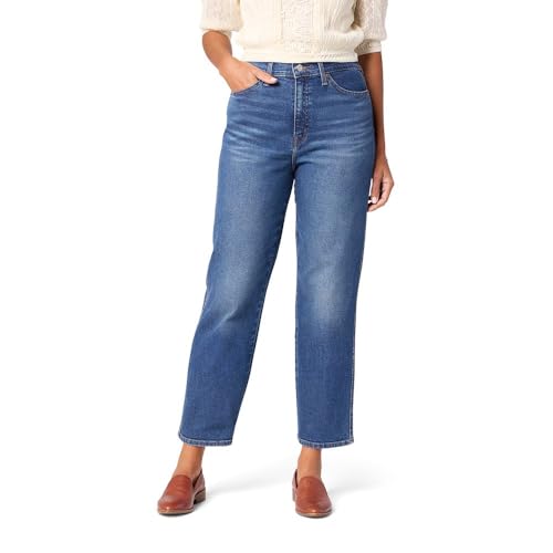 Levi Strauss Signature Gold Women's Heritage High Rise Straight Jeans Stretch Denim (Available in Plus), Future Blue, 12 - image 1