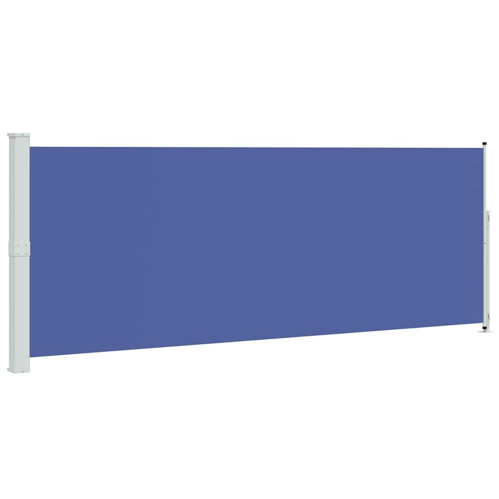 vidaXL Toldo Lateral Retráctil de Jardín Patio Separador Terraza Balcón Pantalla Solar Viento Enrollable Retroceso Automático Azul 180x500 cm