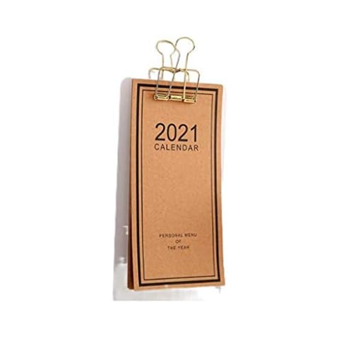 Wall Calendars 2021 Wall Calendar Weekly Planner Notepad Tear Off Grocery Shopping List For Your Fridge Planning Menu Small Calendar Calendars (Color : Brown) Cover