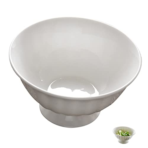 SOLUSTRE Ceramic Rice Bowl High Footed Soup Bowl for Serving Design Scalding Heat Resistant for Parties Daily Use