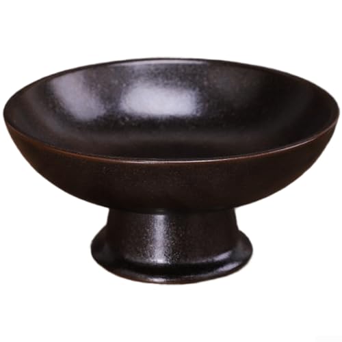 Assiette à dessert haute pour fruits, collations et pâtisseries, bol de service en céramique de 16,5 cm, décoration d'intérieur zen minimaliste, style...