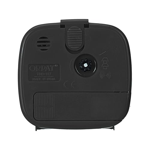 Orpat Beep Alarm Clock (Black, TBB-127) 12.8 x 11.8 x 6.6 cm,Plastic