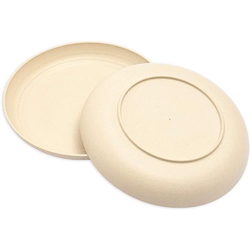 Juvale 6-Pack Wheat Straw Plates 8.75" Unbreakable Dishwasher & Microwave Safe Eco-Friendly Tableware, Beige #TOP3