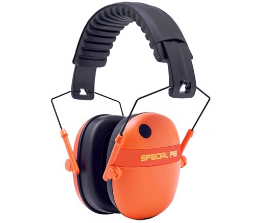 Noise Cancelling Ear muffs for Kids, SNR 26dB Hearing Protection Headphones, Safety Ear Protection for Concerts/Fireworks/Landscaping - Orange