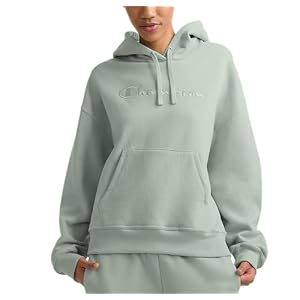 Champion Women’s Pullover Fleece Hoodie, Loose Fit, Midweight, Script Logo