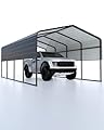 KYBOLT 13'x 21' Metal Carport, Oversized Heavy Duty Garage with Galvanized Steel Roof and Reinforced All-Metal Frame, Permanent Shelter for Cars, Boats, Trucks, and Tractors