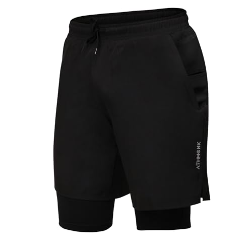 Athmonk 2in1 hybrid workout shorts for men and women - active wea...