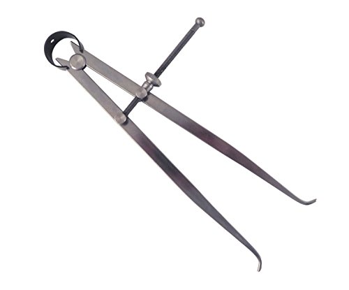 Taytools 730922 Toolmaker's “Yankee” Spring Inside Calipers ID Dividers, Solid Nut, 0-8 Inches / 257 mm Range, Fine Adjustment Mechanism, Flat Leg Construction