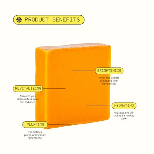 Turmeric Skin Cleansing Soap - Natural Glow Face & Body Cleanser for Acne, Dark Spots & Scars, Gentle for All Skin Types - 3 Bars (4.5 oz)