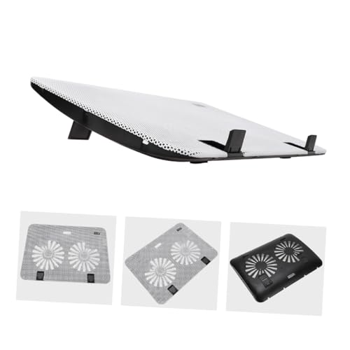 Support ventilé laptop blanc avec ventilateur silencieux et dissipation thermique