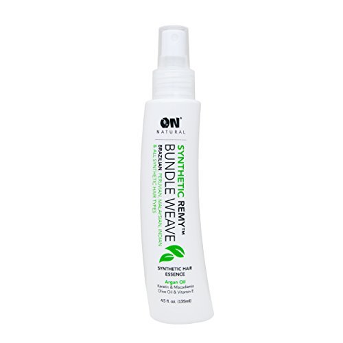 On Nautral Sythetic Remy Bundle Weave Brazilian, Peruvian, Malasian, Indian & All Sythetic Hair Types Synthetic Hair Essence with Argan Oil 4.5 Oz