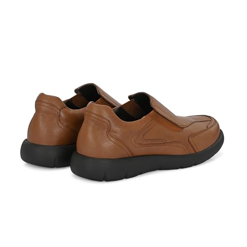 Image of Blue Leather By Centrino Genuine Leather Men's Formal | Pure Leather Slip-On Shoes | Soft & Comfortable Daily Driver | Casual Yet Elegant Formal Footwear (4042)