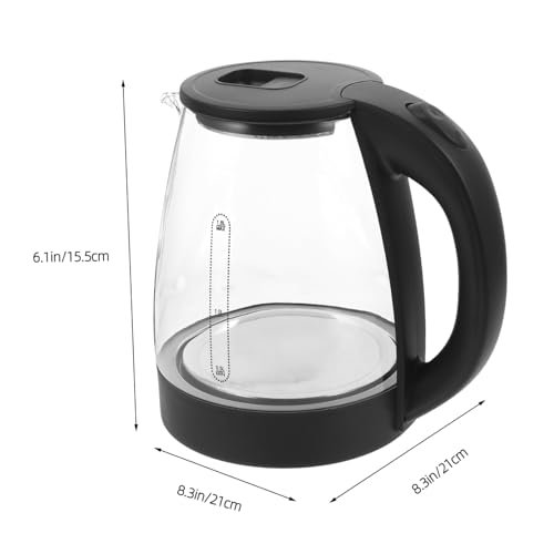 Tetera eléctrica PRETYZOOM de vidrio y PP 1.8L color negro miniatura 2