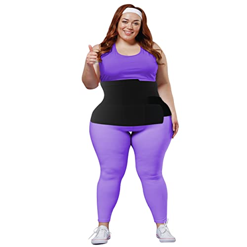 Waist Wrap For Stomach - Waist Trainer For Women - Tummy Shaper Wrap - Workout Waist Trimmer Belt Wrap - Plus Size Black, 236X3.9In #TOP27