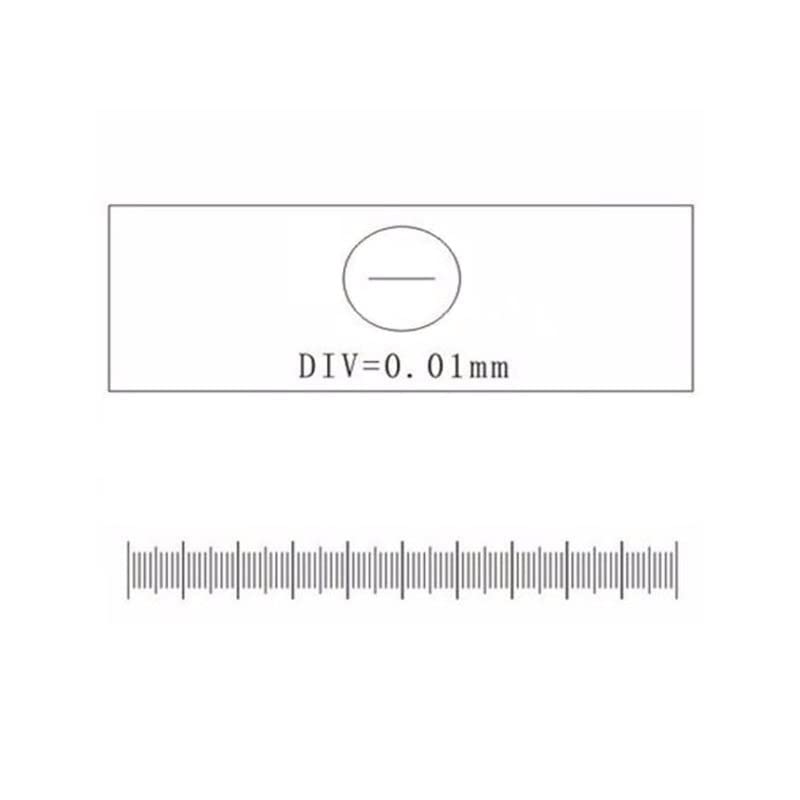 Microscope 0.01 mm Stage Micrometer Glass Slide- Reticle Measuring Calibration Ruler DIV=0.01mm for Biological Microscope Total 1mm