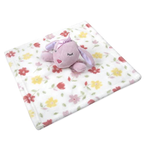 Baby Bathrobe Set For Boys And Girls 0-9 Months Baby Robe With Hood And Baby Gift Set Lovey (Floral Frenzy + Bunny) #TOP4