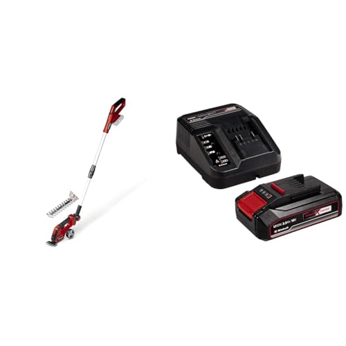 Einhell Cisaille à Gazon Taille-buissons sans Fil GE-CG 18/100 Li T-Solo Power X-Change (18 V, Changement d’Accessoire sans Outil, Vendue avec rallonge...