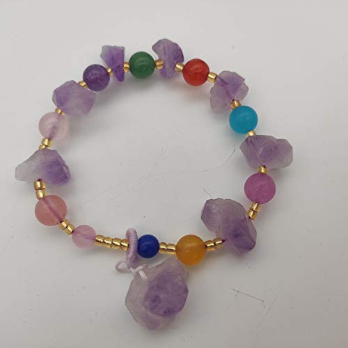 Bracelet améthyste naturelle en cristal brut, un bijou d'exception