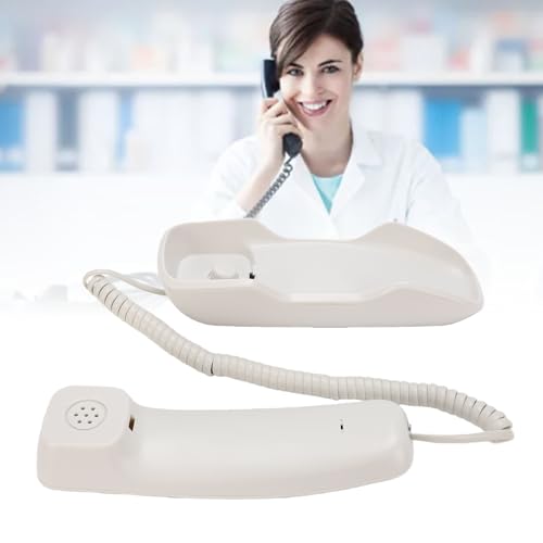 Teléfono Fijo Retro Básico de Pared con Cable Blanco miniatura 6