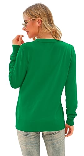 Image of VIISHOW Women Long Sleeve Button Down V Neck Lightweight Basic Knit Sweater Cardigan