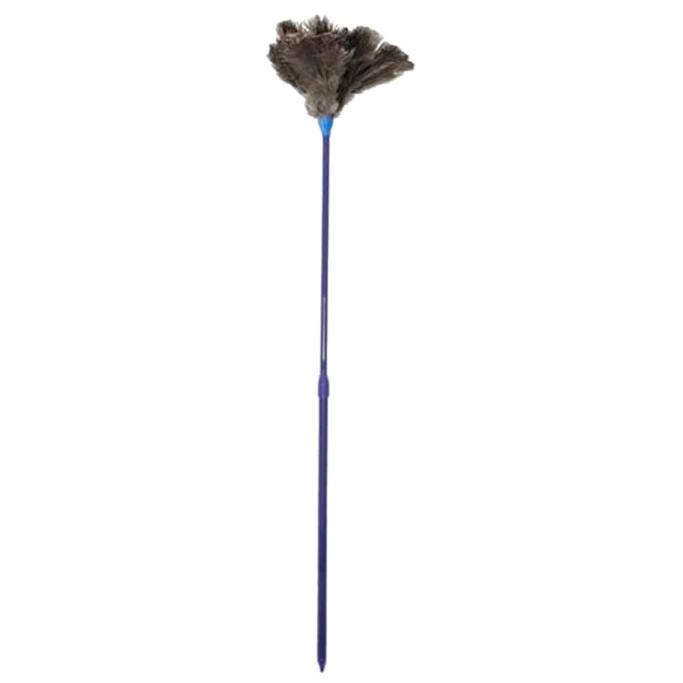 Acan Tradineur - Spolverino da struzzo con manico in plastica estensibile da 58 a 102 cm, piume morbide, lavabili, polvere, ragnatele, pulizia, casa, ufficio