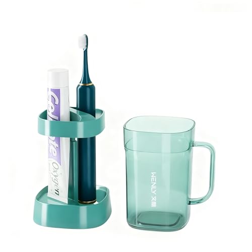 カバー付き歯ブラシホルダー| 電動歯ブラシ収納 れ 小物入れ 洗面所 浴室 キッチン 収納便利3.0 (グリーン)