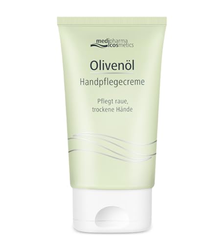 Olivenöl Handpflegecreme - pflegt trockene & raue Hände - mit kaltgepresstem Olivenöl & Jojoba-Öl von medipharma cosmetics - 50 ml