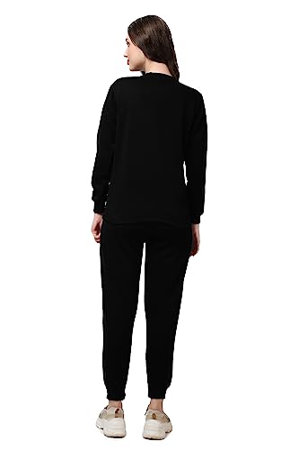 Image of Women's Full Sleeves Round Neck Winter wear Casual Fit Sweatshirt and Jogger Set Cotton Stretchable Comfort Fit and Warm for Cold Season for Everyday Winter Season Wear