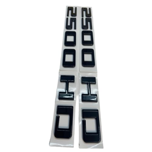 Image of 2X 2500 HD Gloss Black Badge Emblem - Set of 2 Replacement Emblems for Silverado Sierra 2020 to 2026