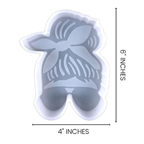 Lady with Bun Silicone Mold | Size 4" Wide x 6" Long x 1" Deep | Mom Life | Messy Bun and Sunglasses Design for Freshie, Soap, Resin, Candle3