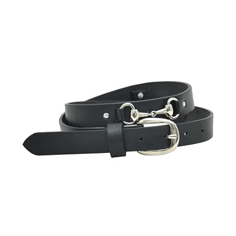Equipride COUNTRYPRIDE ITALIAN LEATHER BIT BELT WITH MATHCING BRACELET (80 cm, Black)