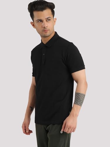 Image of Rupa Bumchums Men Super Combed Cotton Solid Half Sleeve Club Collar Polo Regular Fit T-Shirt with Chest Pocket