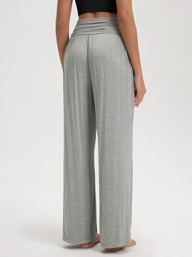 Image of ODODOS Women's Wide Leg Palazzo Lounge Pants with Pockets Light Weight Loose Comfy Casual Pajama Pants-26 /28 /30 inch /32 inch Inseam