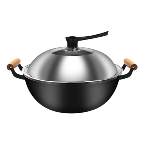 NiuniuLuck ���ؓ� �S�� ���݂̂���̂Ȃ���̗����S�� �[�߂̃V�`���[�畽���^�m���X�e�B�b�N�� IH�Ή� �ƒ�p (34cm,�X�^���h�A�b�v���X�`�[���W) [���s�A���i]