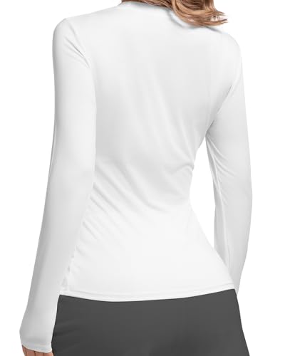 Women's Compression Shirts Long Sleeve Athletic Workout Tops Cool Dry Underscrubs Sun Protection for Gym Yoga Running3