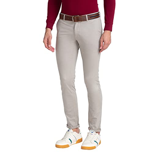Image of Parx Men's Cotton Blend Rfd Pattern Low Rise Tapered Fit Flat Front Casual Trouser