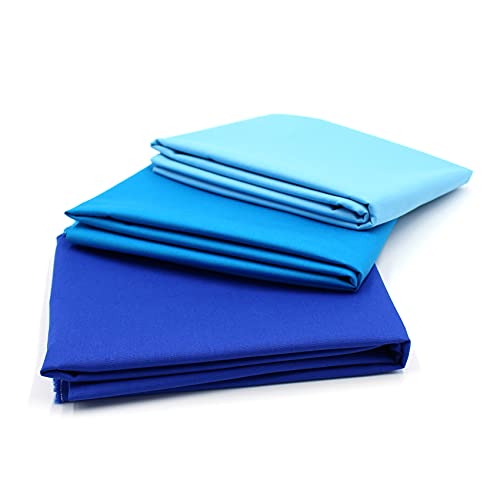 VmG-Store 3x 0,5m Baumwollstoff Set 148cm Breite 100% Baumwolle 3,5m Material Auswahl viele Farben Patchwork (Blautöne, 3er Set)