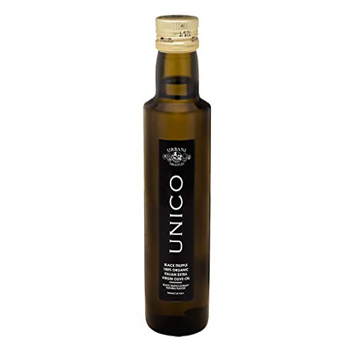 Italian Black Truffle Extra Virgin Olive Oil - 8.4 Oz - by Urbani Truffles. Organic Truffle Oil 100% Made In Italy Without Chemicals And With Real Truffle Pieces Inside The Bottle. No Artificial Aroma