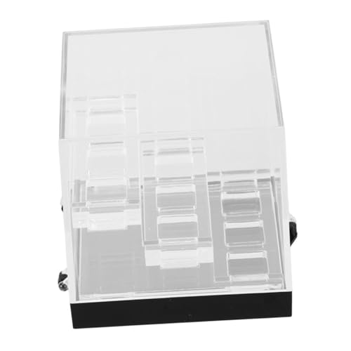 Unomor Elegant Acrylic Gemstone Display Case 3 Tier Crystal Organizer Mini Display Cabinet Home Office Decor Holder Box